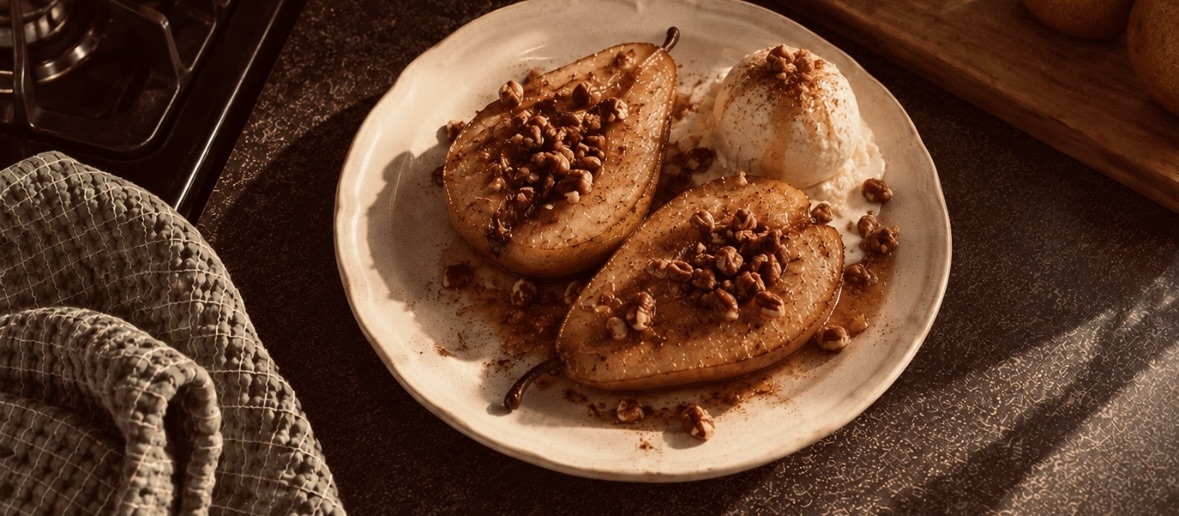 Brown Sugar & Cinnamon Baked Pears